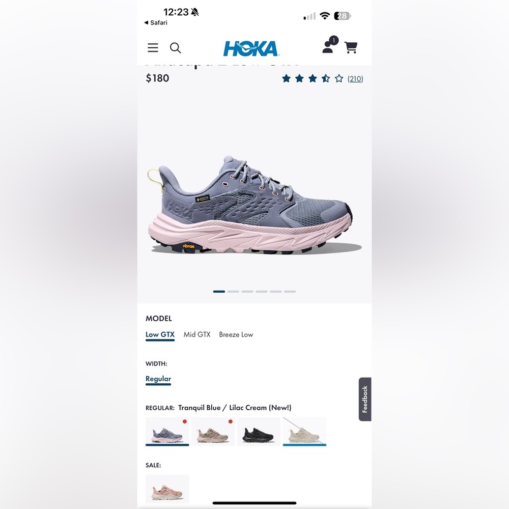 Women’s Hoka Anacopa Low Gtx Hiking Shoes Size 9